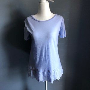 🦊 3 for $25 Loft Petite Lilac Lace Trim Tee